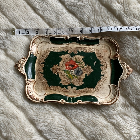 Vintage poppy floral Victorian serving tray - Picture 7 of 9